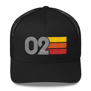 02 Number 2002 Birthday Retro Trucker Hat