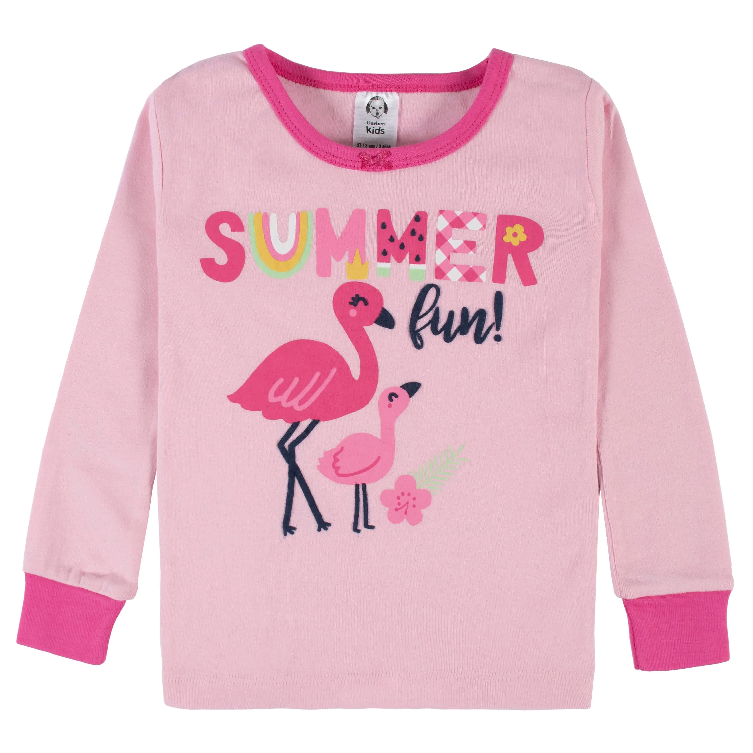 4-Piece Infant & Toddler Girls Summer Blossom Snug Fit Cotton Pajamas