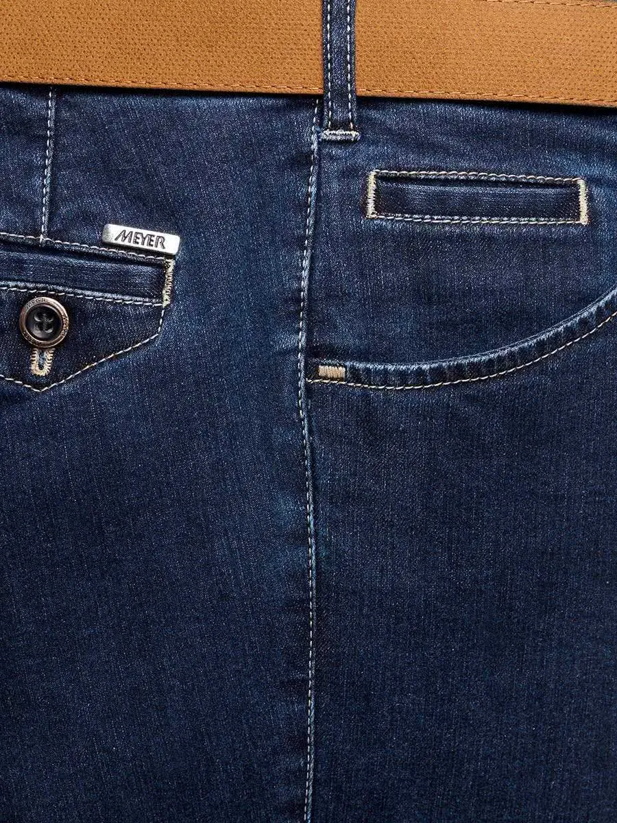 40% OFF MEYER Dublin Denim Trousers - Super-Stretch - Blue Stone - Size: 42 SHORT