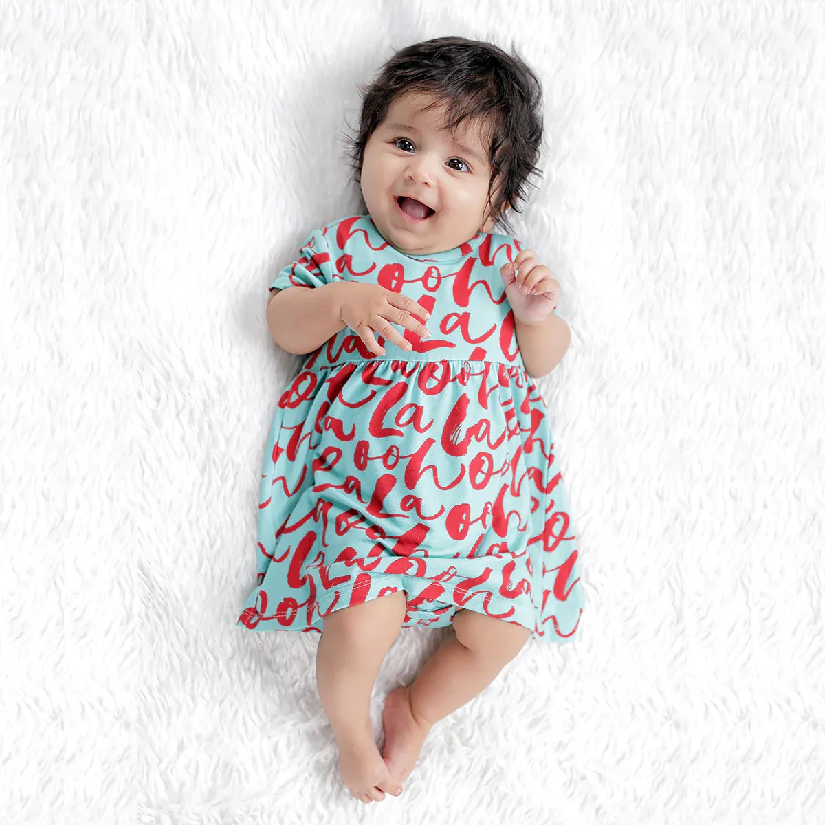 5 Piece Li'l Loves Bamboo Dress Bodysuits    Beanie & Booties Set