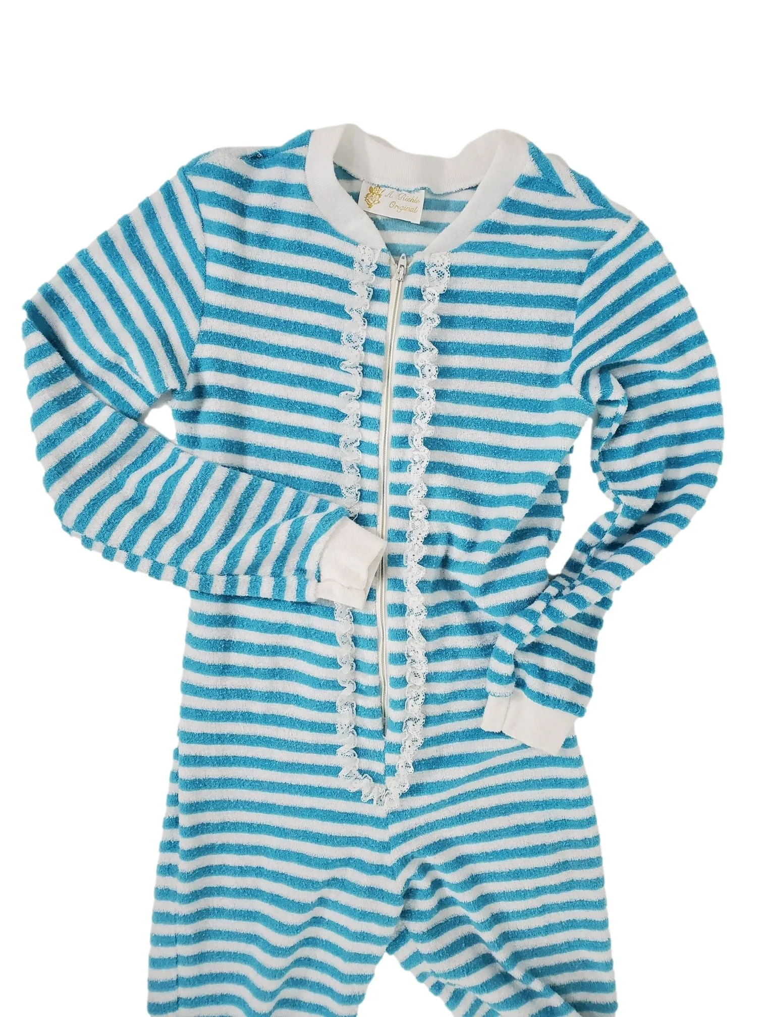 60s/70s Stretch Terry Footie Pajamas