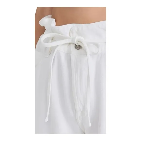7 FOR ALL MANKIND PAPERBAG BALLOON WHITE JEANS NWOT