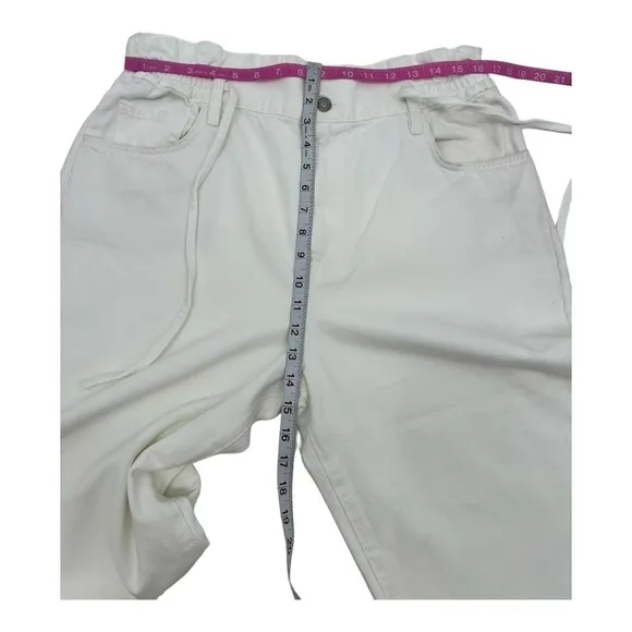 7 FOR ALL MANKIND PAPERBAG BALLOON WHITE JEANS NWOT