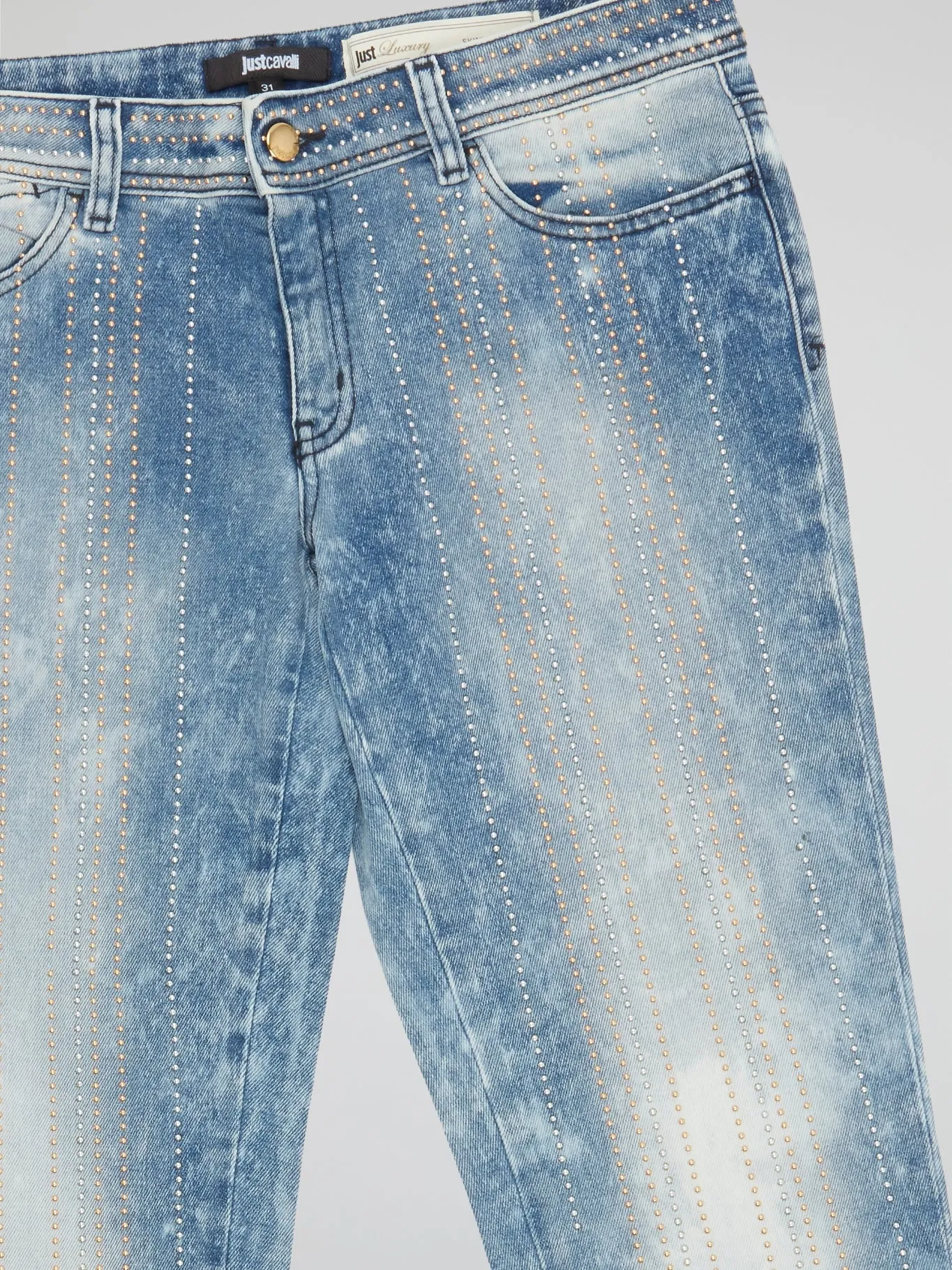 Acid Wash Studded Jeans
