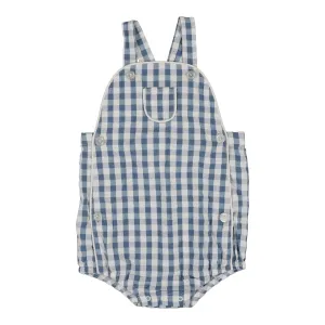 Analogie Gingham Suspender Romper - Bright Blue
