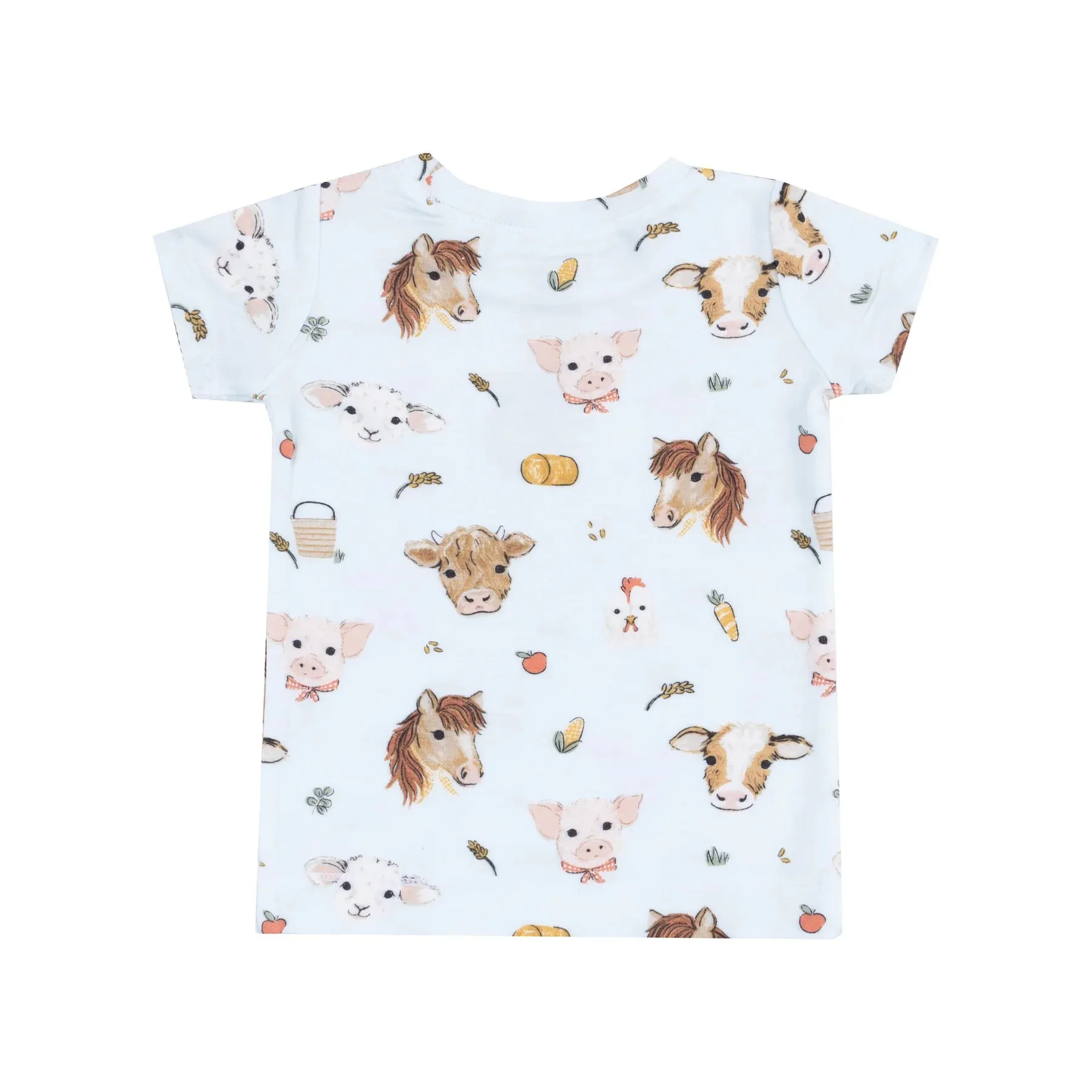 Angel Dear - Lounge Wear Set S/S - Vintage Blue Animal Faces
