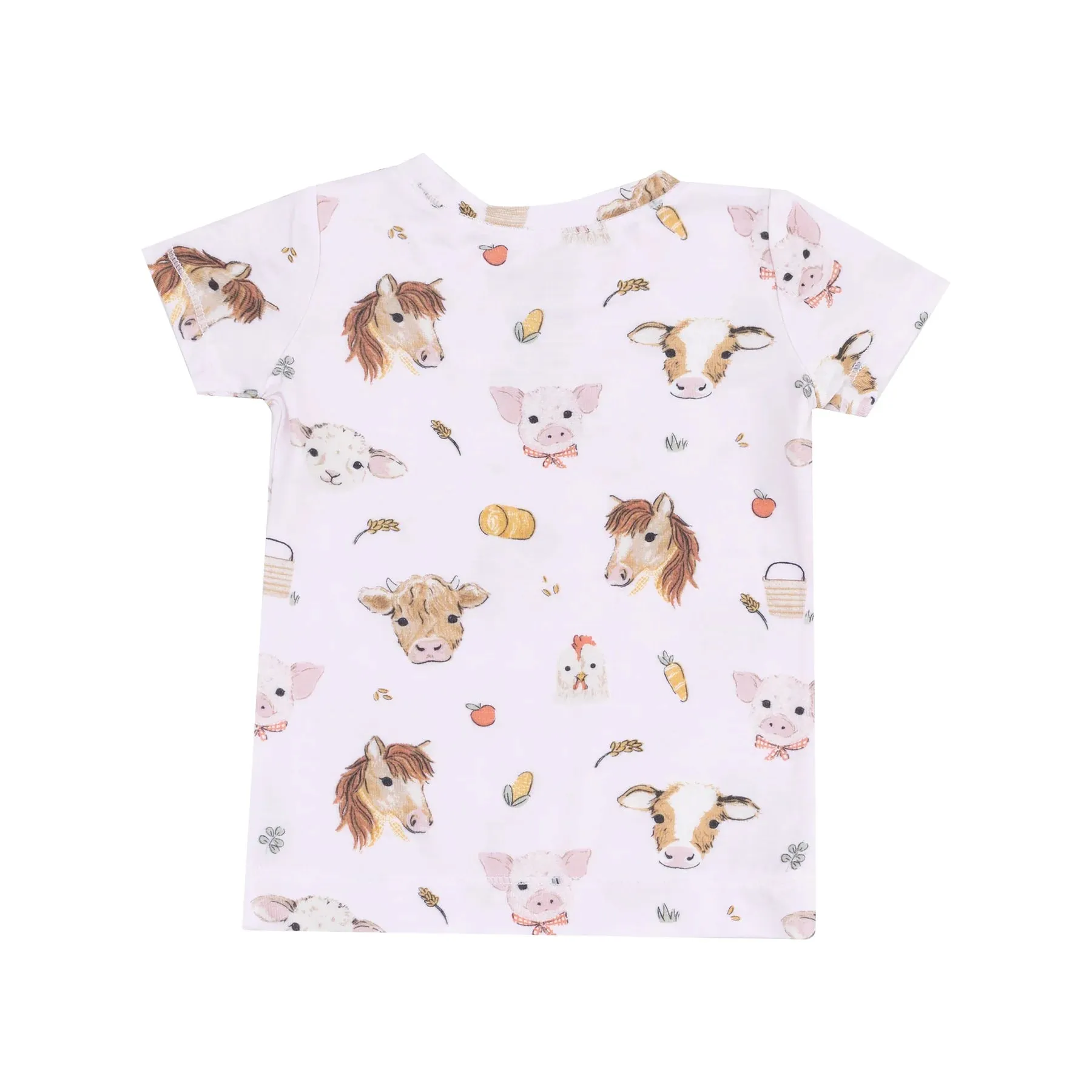Angel Dear - Lounge Wear Set S/S - Vintage Pink Animal Faces