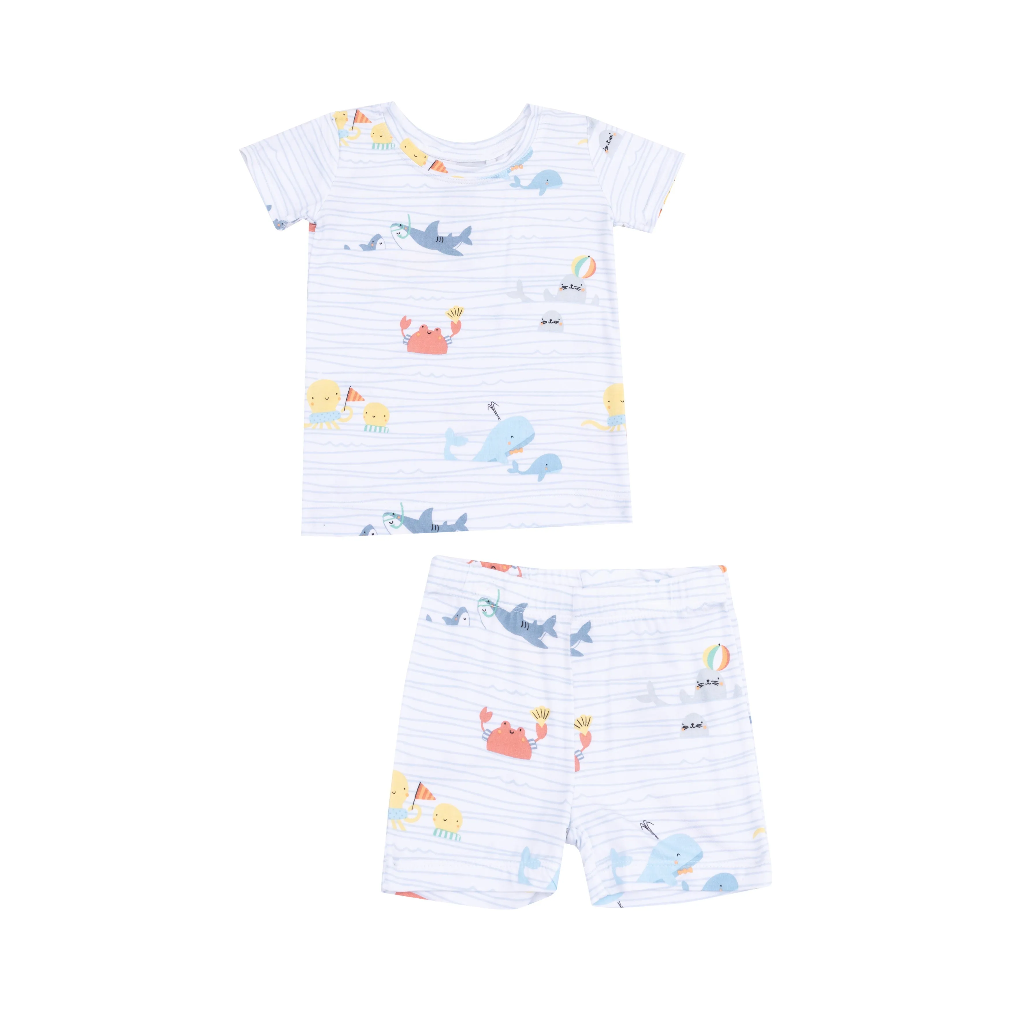 Angel Dear Loungewear Short Set - Sea Stripes