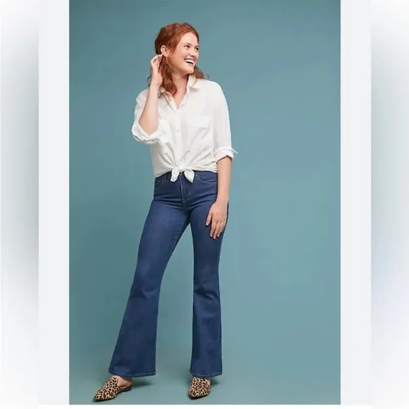 Anthropologie Pilcro And The Letterpress StetFlare Jeans Dark Wash Sz 32
