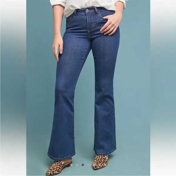 Anthropologie Pilcro And The Letterpress StetFlare Jeans Dark Wash Sz 32