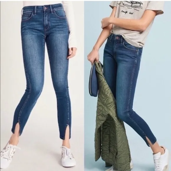 Anthropologie pilcro front slit skinny jeans