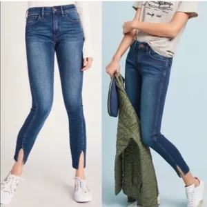 Anthropologie pilcro front slit skinny jeans