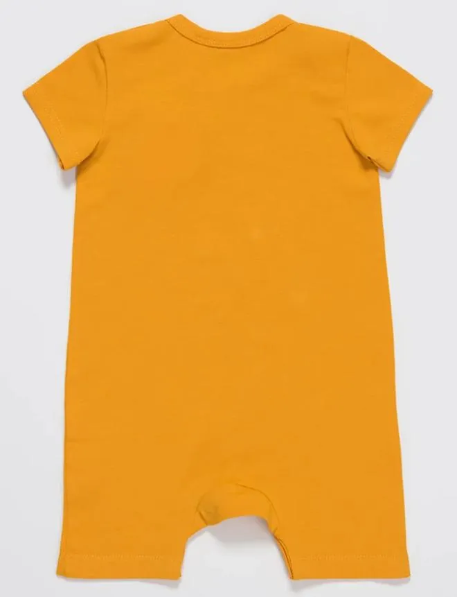 Artie - Rawr- some Dino Baby Boy Romper - Mustard Yellow 0 to 24 months