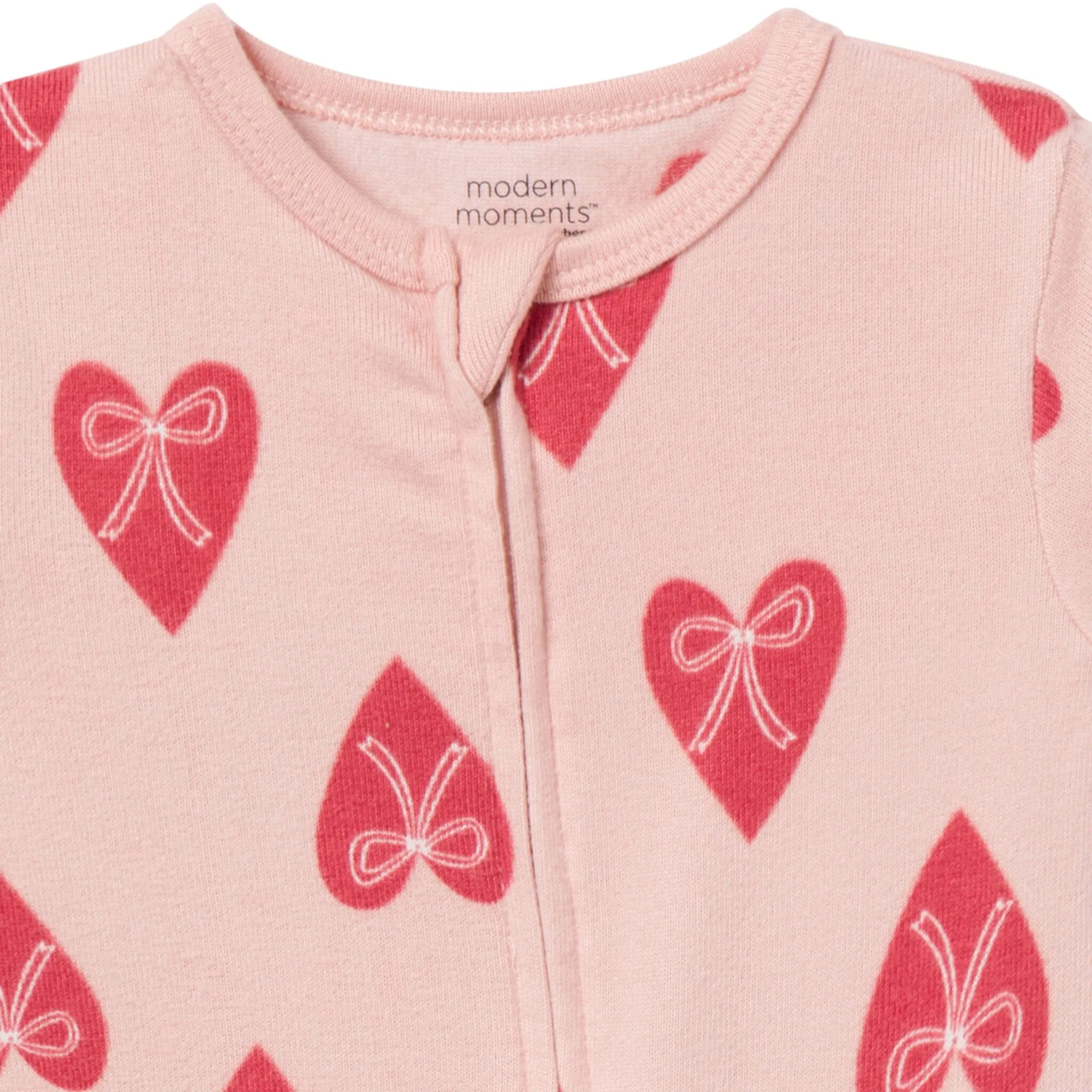 Baby & Toddler Girls Pink Hearts Snug Fitting Footless Pajamas