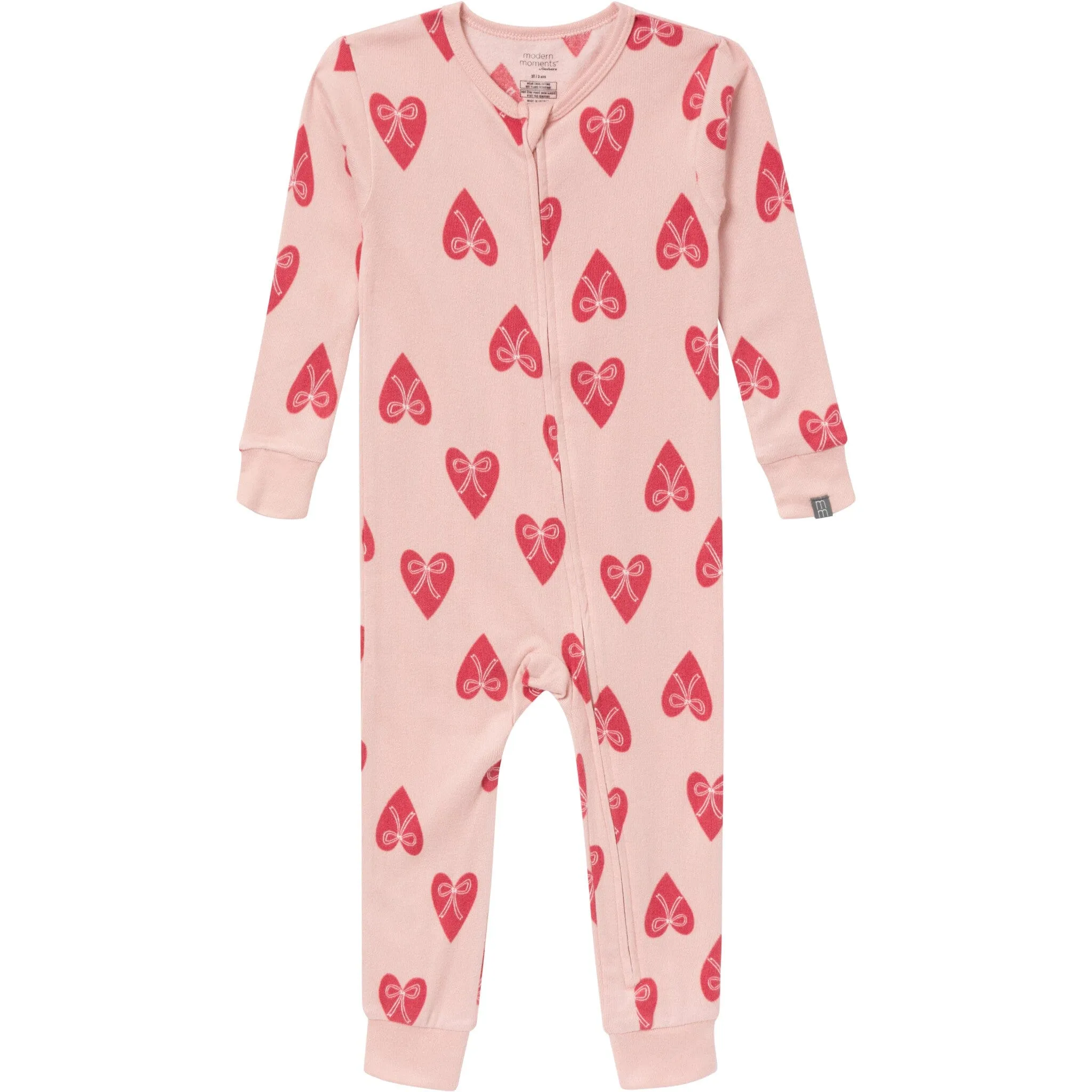 Baby & Toddler Girls Pink Hearts Snug Fitting Footless Pajamas