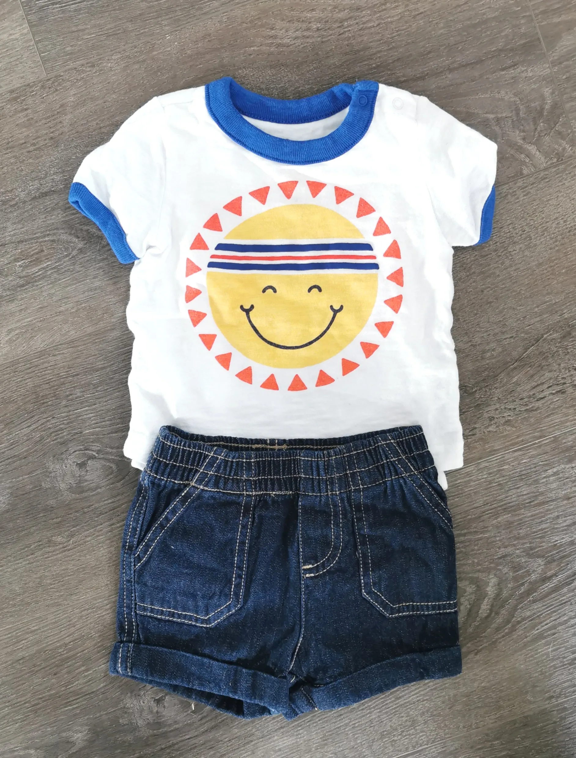 BABY BOY SIZE 3/6 MONTHS - 2 Piece Mix N Match Summer Outfit EUC B6