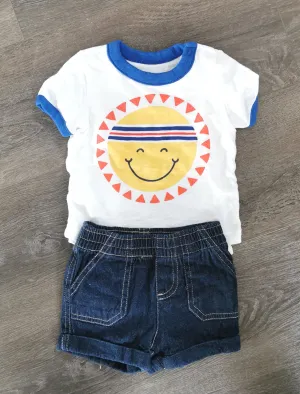 BABY BOY SIZE 3/6 MONTHS - 2 Piece Mix N Match Summer Outfit EUC B6