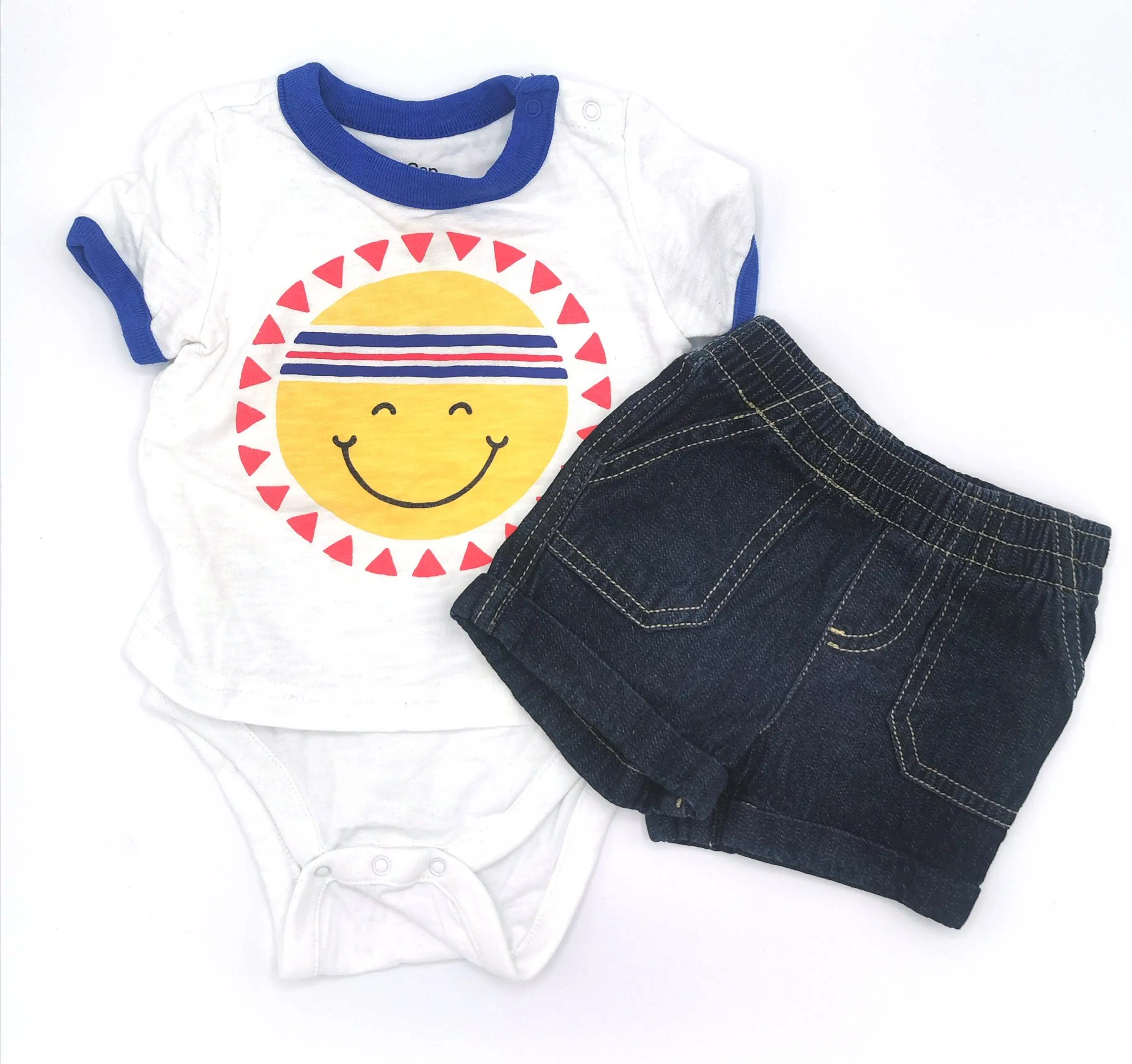 BABY BOY SIZE 3/6 MONTHS - 2 Piece Mix N Match Summer Outfit EUC B6