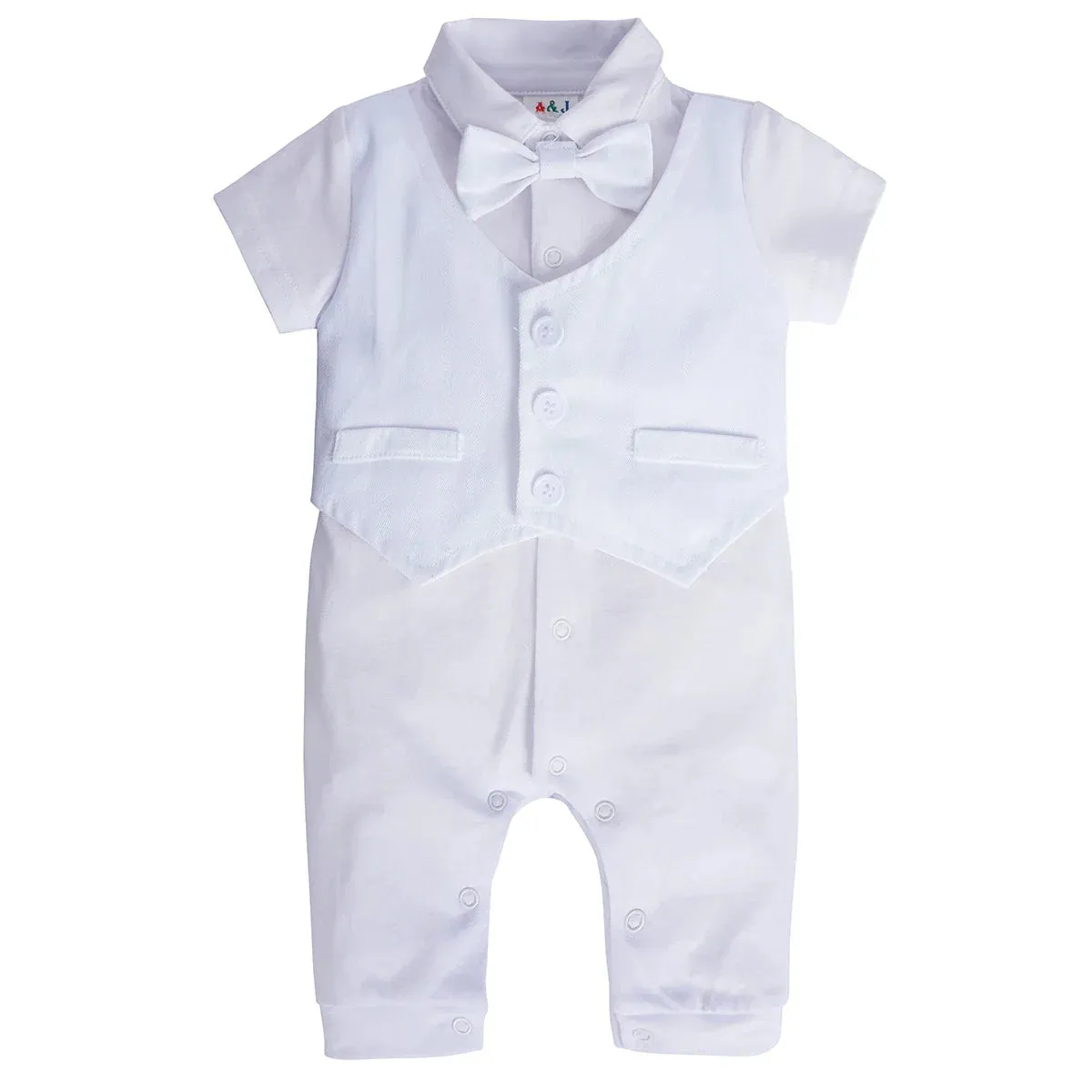 Baby Boys Christening Romper Newborn White One-Pieces Short Sleeve Summer Clothes Baptism Gift with Hat   Shoes   Socks 4PCS