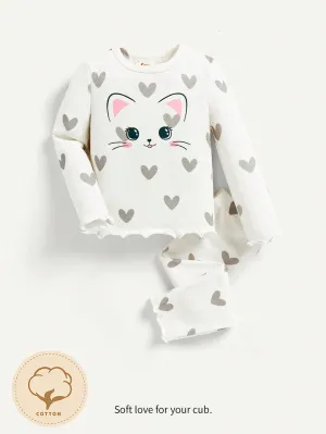 Baby Girl Snug Fit Pajamas Two Piece Set FD