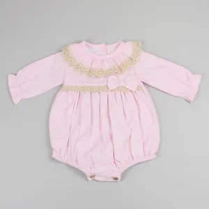 Baby Girls Pink Traditional Romper