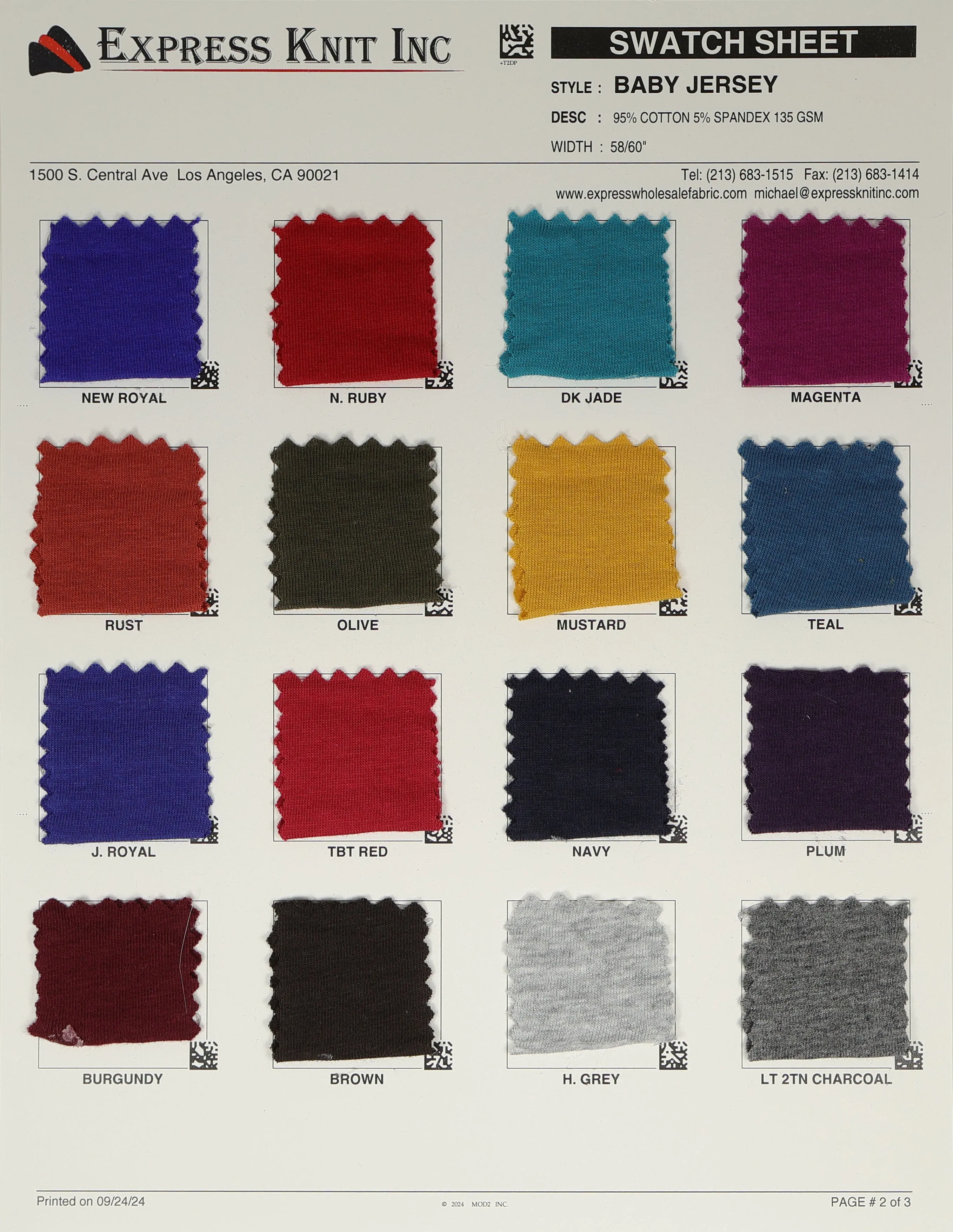 Baby Jersey Knit Fabric