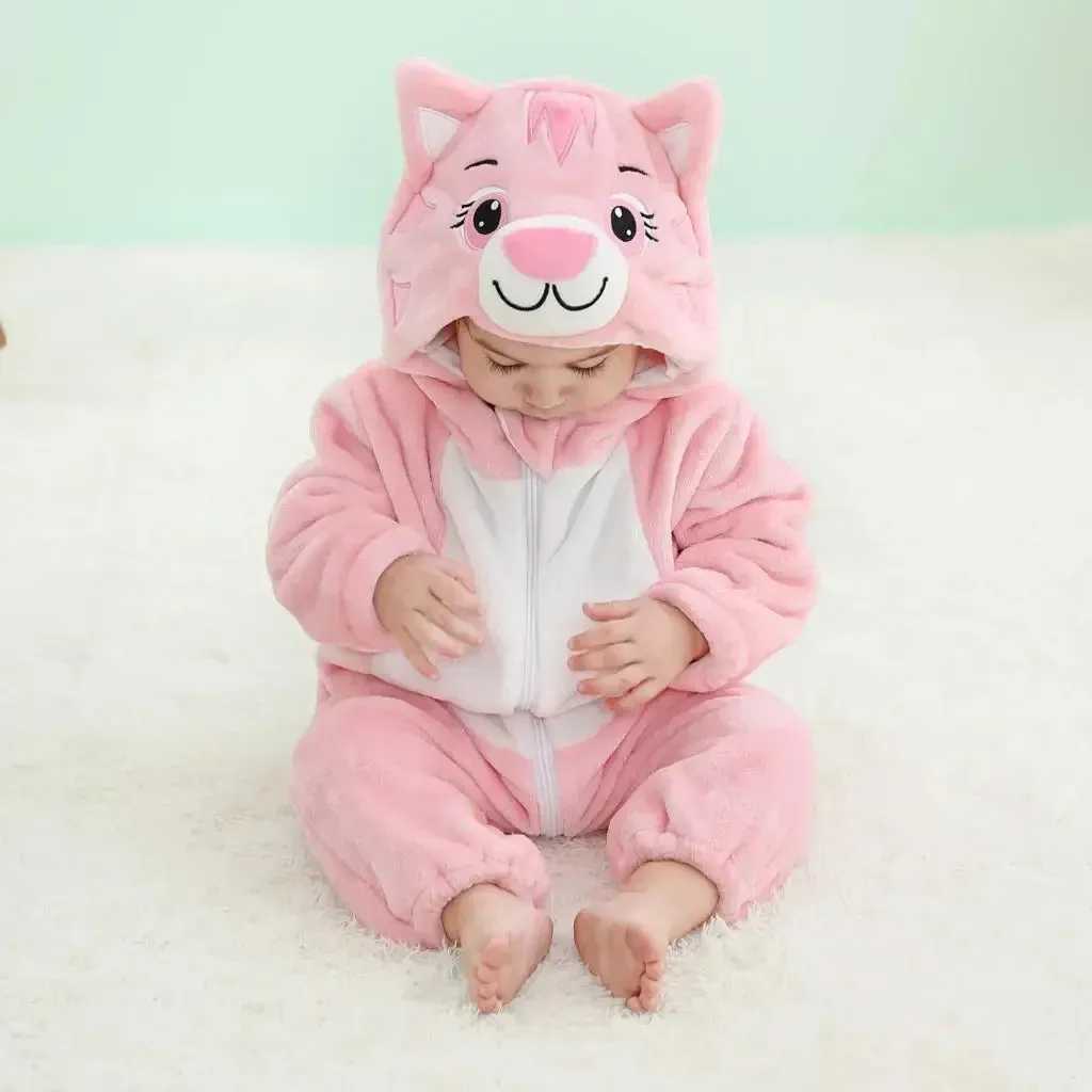 Baby Rompers Winter Kigurumi Lion Costume For Girls Boys Toddler Animal Jumpsuit Infant Clothes Pyjamas Kids Overalls