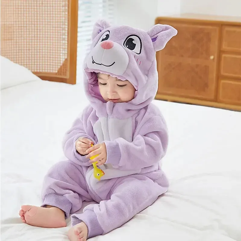 Baby Rompers Winter Kigurumi Lion Costume For Girls Boys Toddler Animal Jumpsuit Infant Clothes Pyjamas Kids Overalls