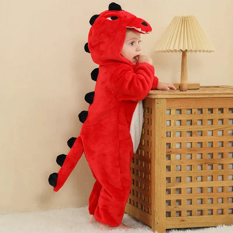 Baby Rompers Winter Kigurumi Lion Costume For Girls Boys Toddler Animal Jumpsuit Infant Clothes Pyjamas Kids Overalls
