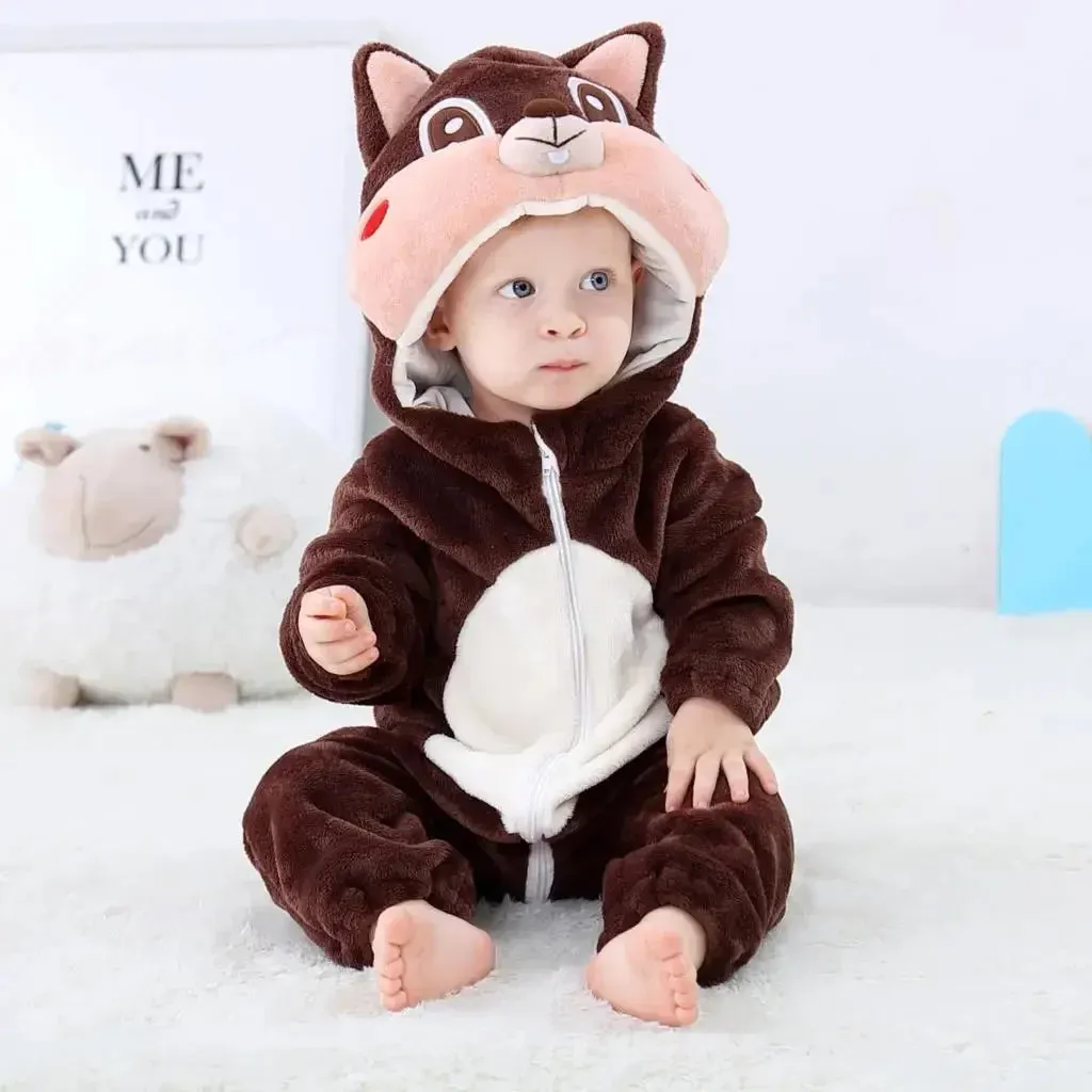 Baby Rompers Winter Kigurumi Lion Costume For Girls Boys Toddler Animal Jumpsuit Infant Clothes Pyjamas Kids Overalls