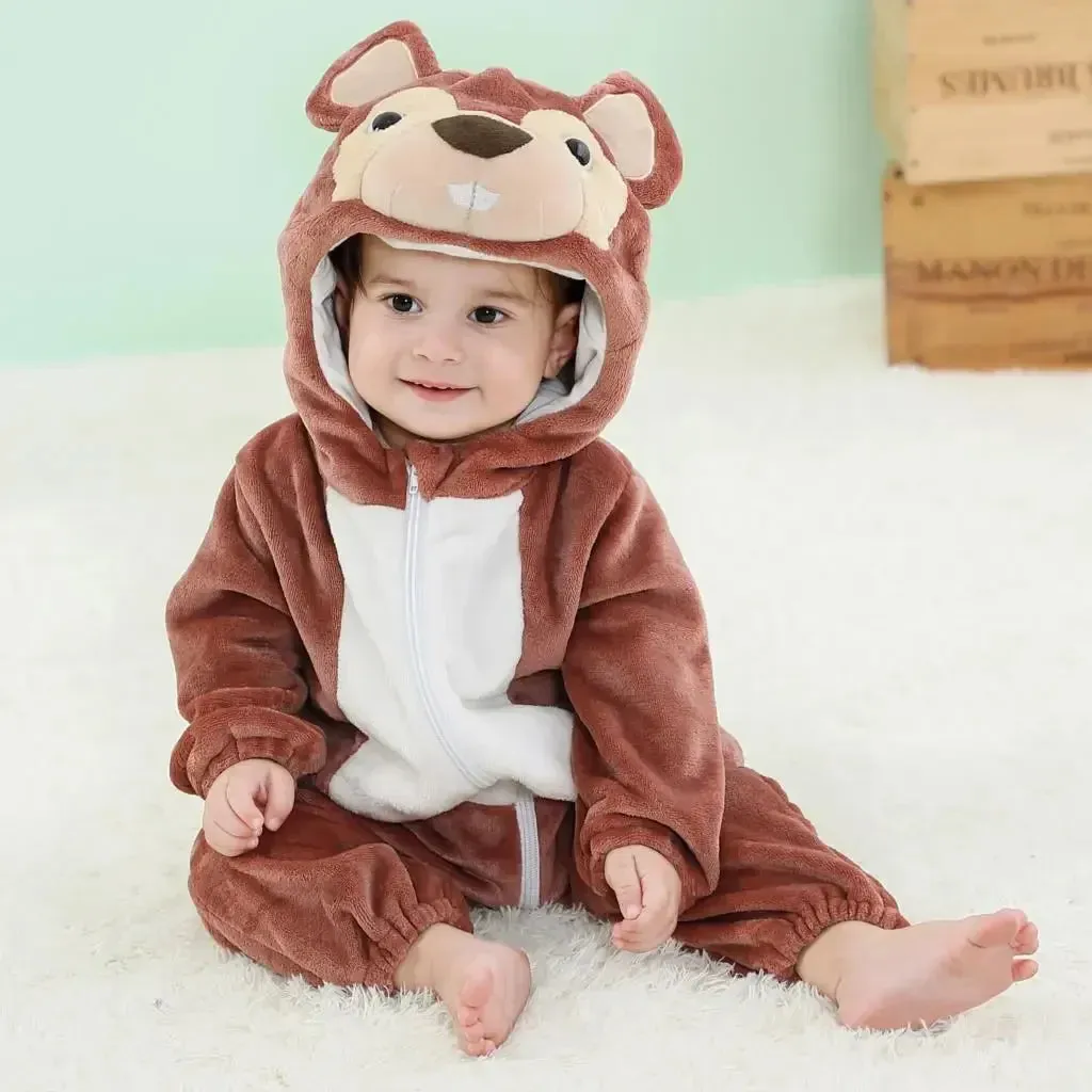 Baby Rompers Winter Kigurumi Lion Costume For Girls Boys Toddler Animal Jumpsuit Infant Clothes Pyjamas Kids Overalls