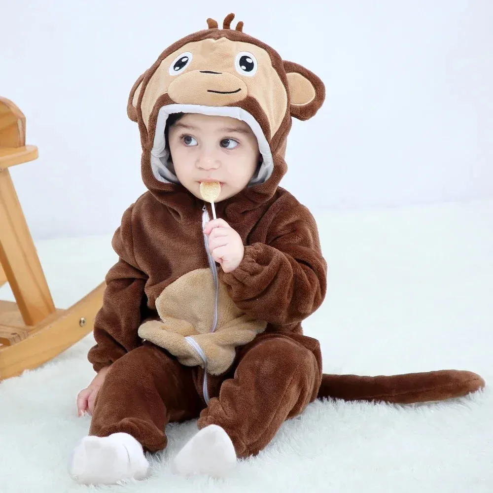 Baby Rompers Winter Kigurumi Lion Costume For Girls Boys Toddler Animal Jumpsuit Infant Clothes Pyjamas Kids Overalls
