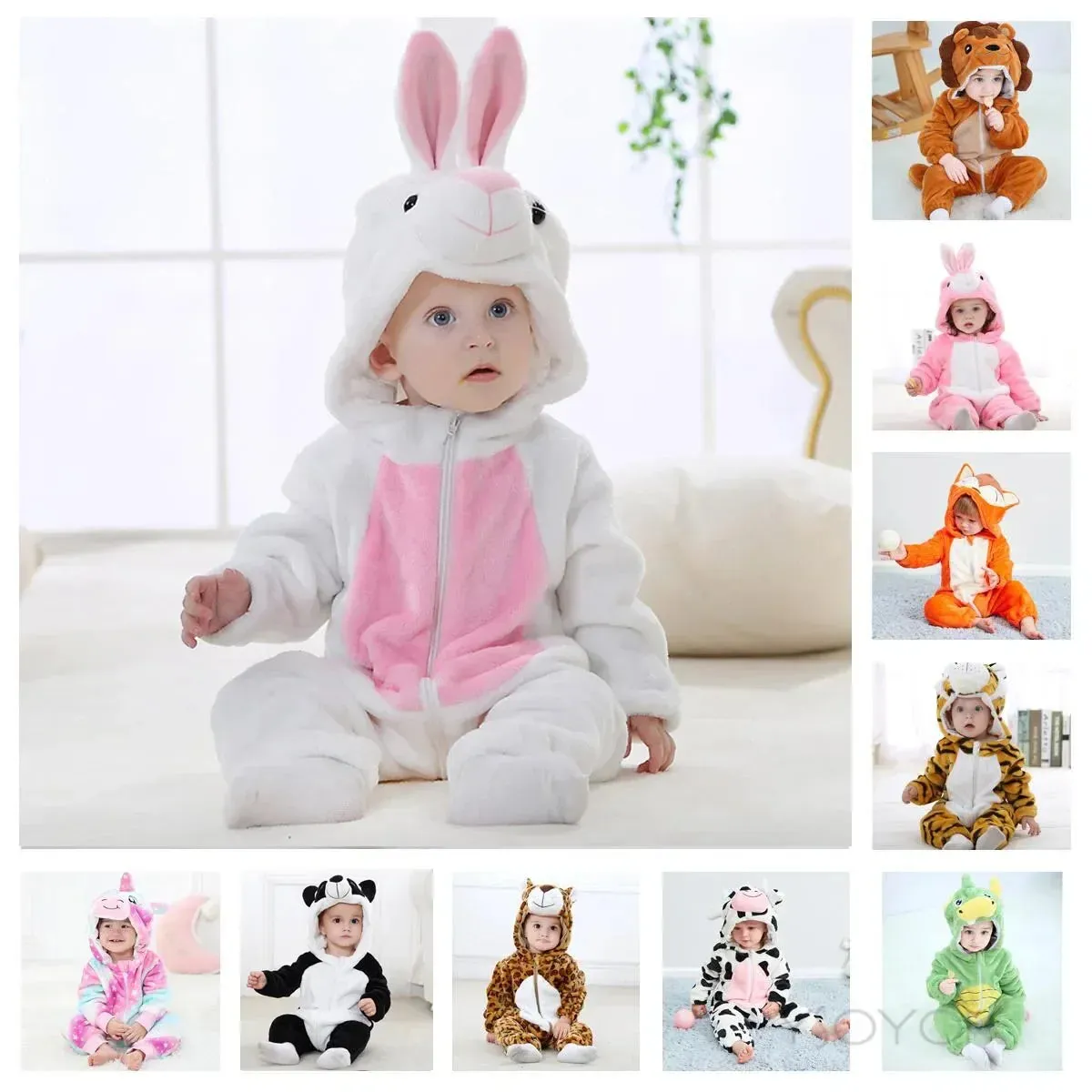 Baby Rompers Winter Kigurumi Lion Costume For Girls Boys Toddler Animal Jumpsuit Infant Clothes Pyjamas Kids Overalls