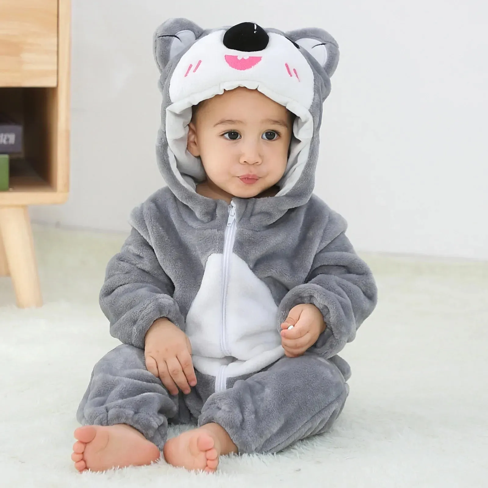 Baby Rompers Winter Kigurumi Lion Costume For Girls Boys Toddler Animal Jumpsuit Infant Clothes Pyjamas Kids Overalls