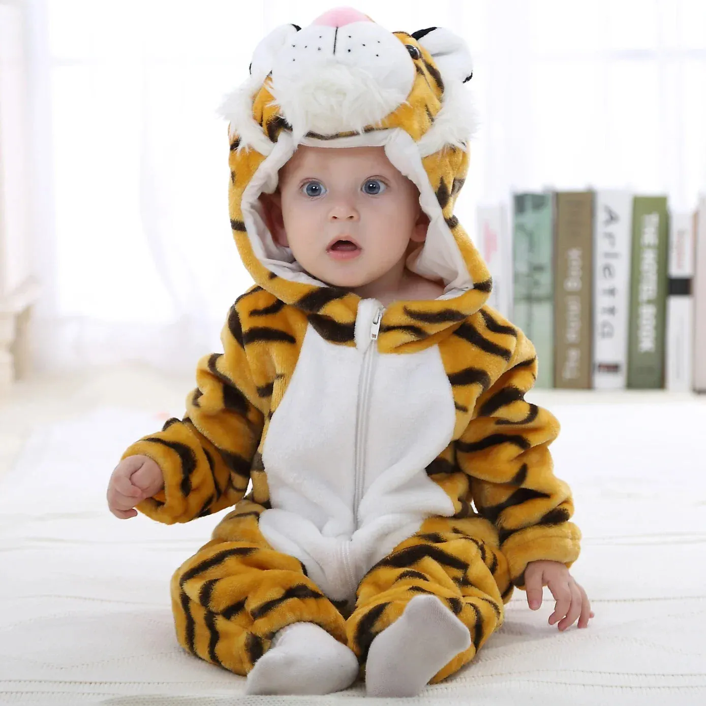 Baby Rompers Winter Kigurumi Lion Costume For Girls Boys Toddler Animal Jumpsuit Infant Clothes Pyjamas Kids Overalls