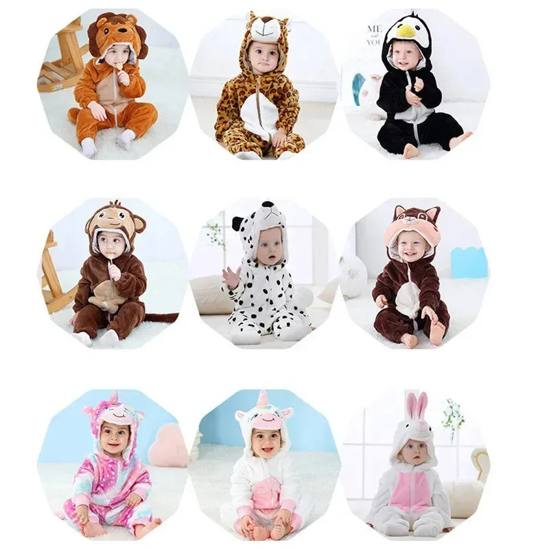 Baby Rompers Winter Kigurumi Lion Costume For Girls Boys Toddler Animal Jumpsuit Infant Clothes Pyjamas Kids Overalls