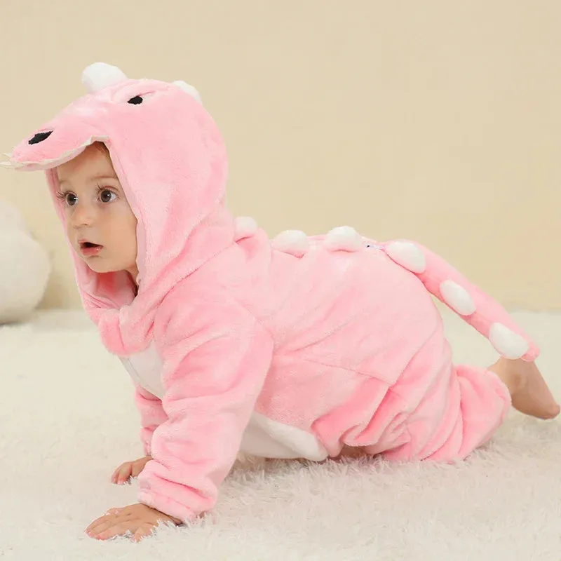 Baby Rompers Winter Kigurumi Lion Costume For Girls Boys Toddler Animal Jumpsuit Infant Clothes Pyjamas Kids Overalls