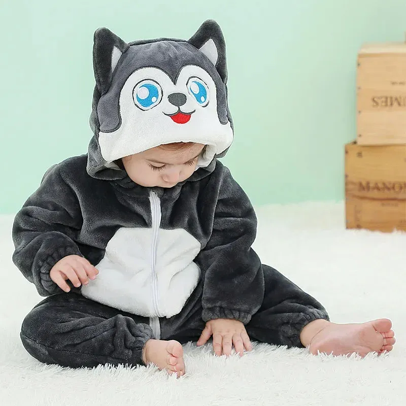 Baby Rompers Winter Kigurumi Lion Costume For Girls Boys Toddler Animal Jumpsuit Infant Clothes Pyjamas Kids Overalls