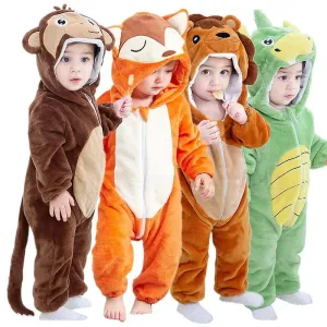 Baby Rompers Winter Kigurumi Lion Costume For Girls Boys Toddler Animal Jumpsuit Infant Clothes Pyjamas Kids Overalls