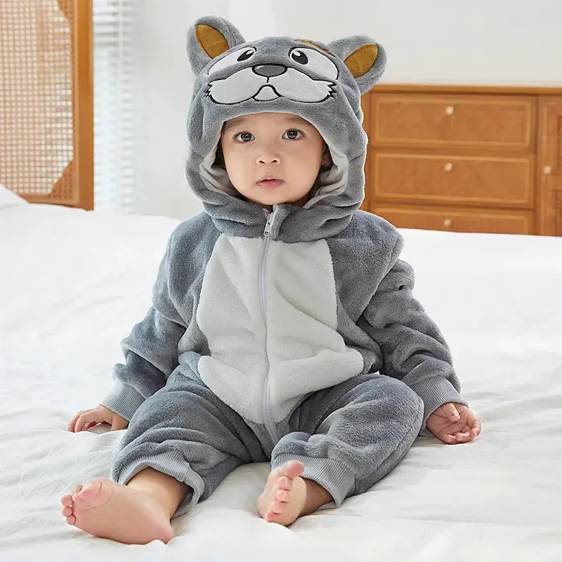 Baby Rompers Winter Kigurumi Lion Costume For Girls Boys Toddler Animal Jumpsuit Infant Clothes Pyjamas Kids Overalls