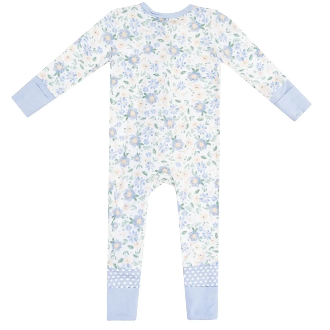 Baby Veronical Floral Zipper Romper