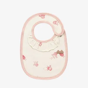 Bavoir crème avec motif d'écrevisses en jersey biologique, naissance || Cream bib with crayfish print in organic jersey, newborn