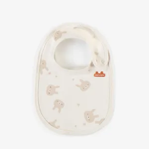 Bavoir crème à motifs en coton biologique, naissance || Cream patterned bib in organic cotton, newborn