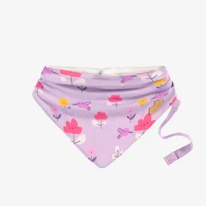 Bavoir mauve à motifs, naissance||Purple bib with all over print, newborn