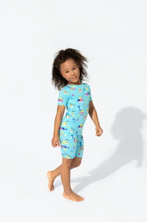 Bellabu Bear x Baby Shark Kids Bamboo Short Set Pajamas