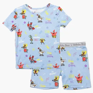 Bellabu Bear x SpongeBob Good Vibes Bamboo Short Sleeve and Shorts Set Pajamas