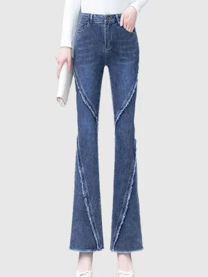 Blue Freyed Bootleg Pant