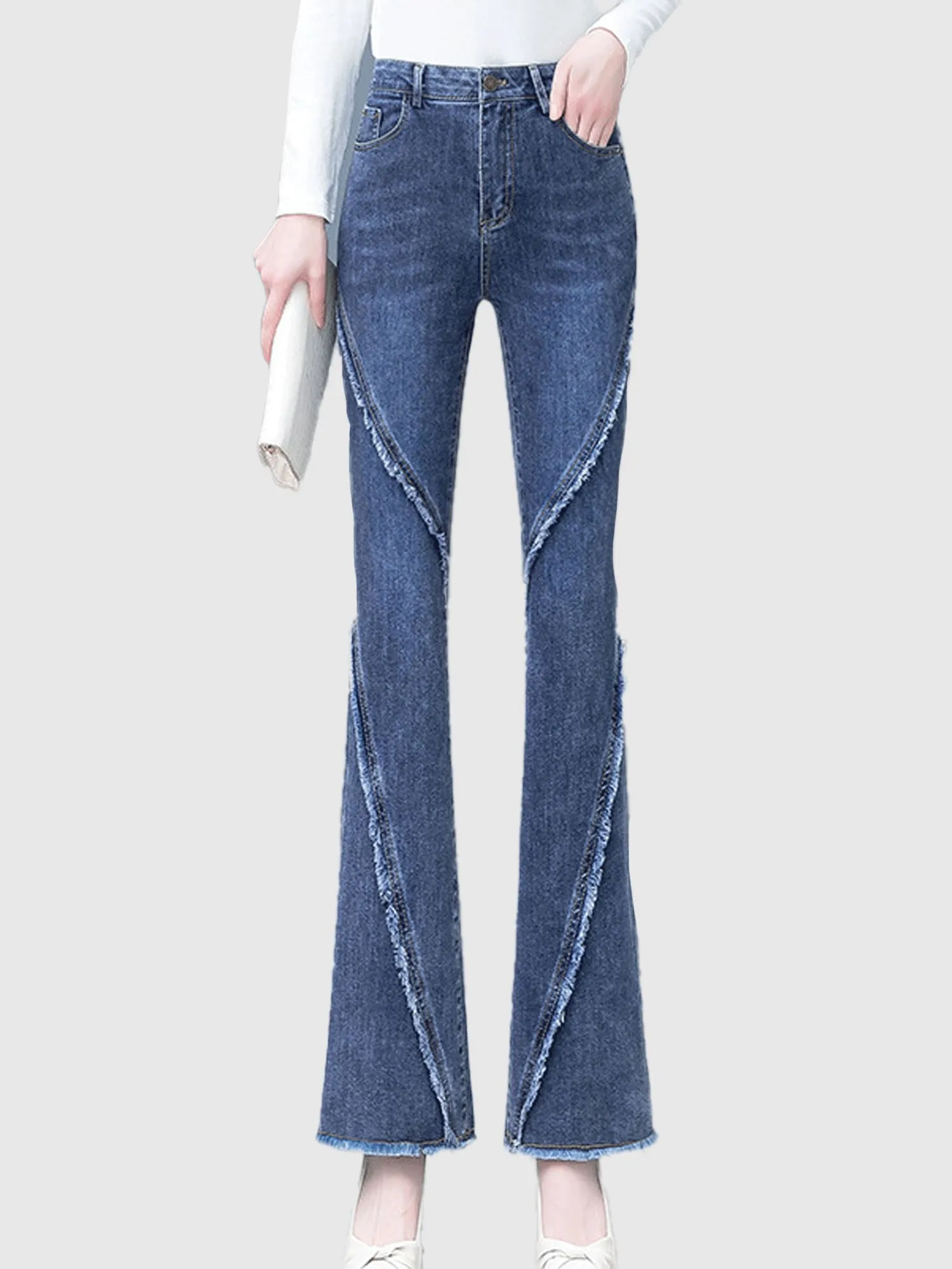 Blue Freyed Bootleg Pant