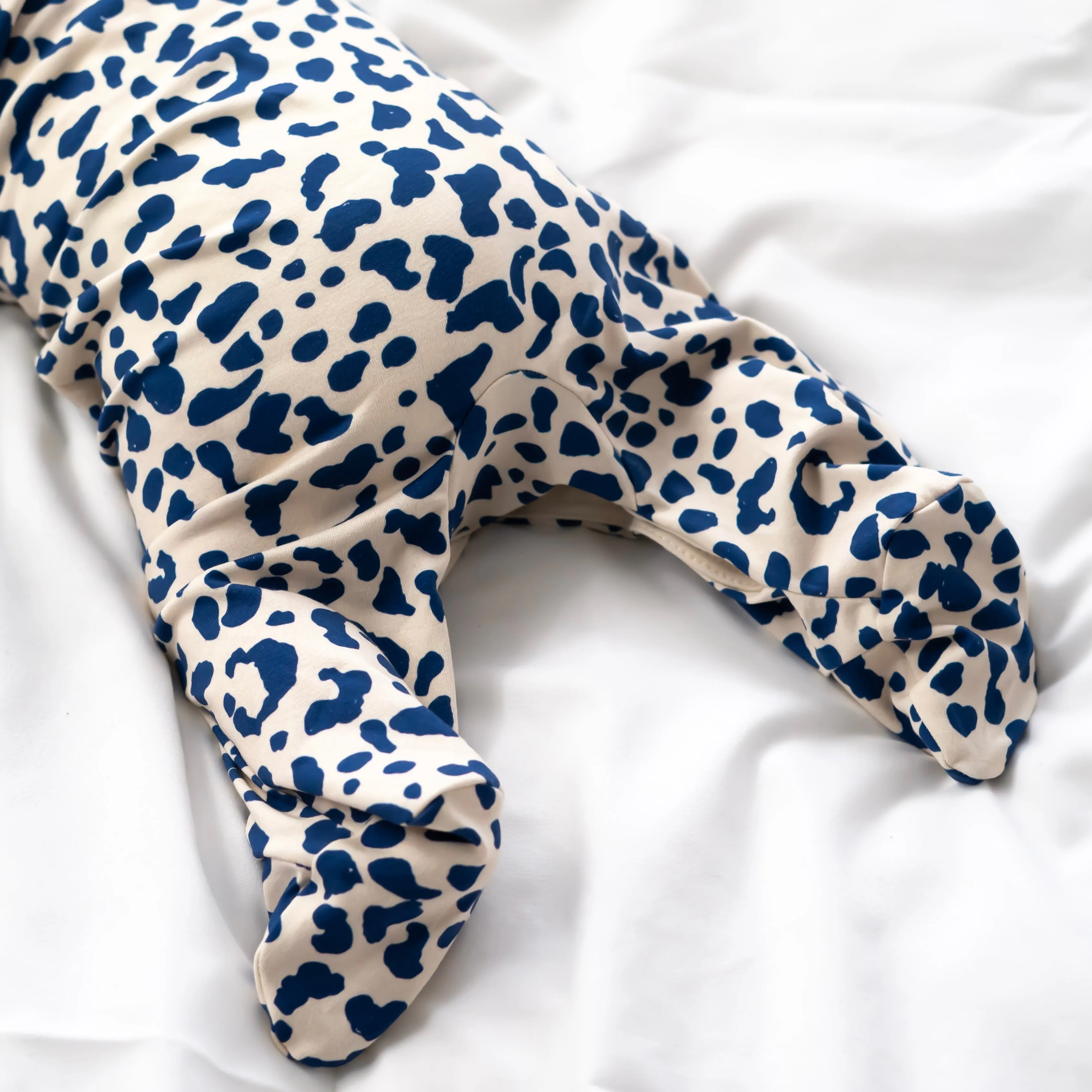 Blue Leopard print cotton Sleepsuit