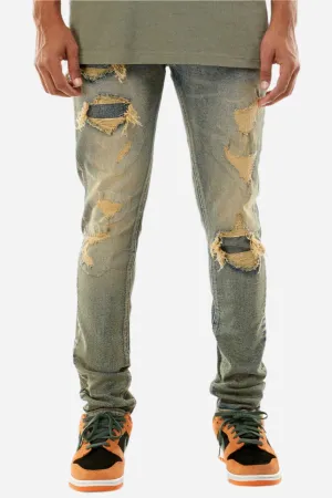 Blue RIP & Repair Jeans - Skinny Fit